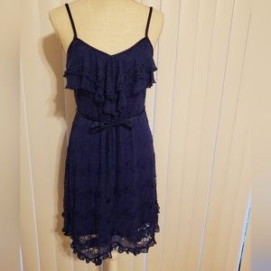 BCX Navy Blue Lace Dress Size M